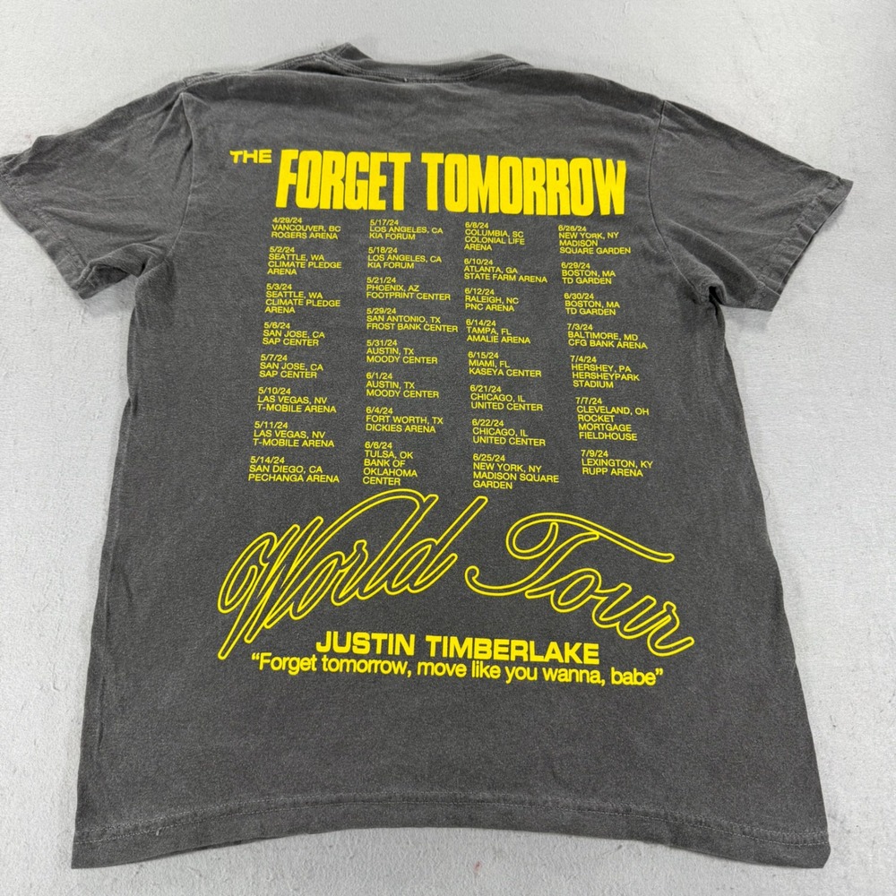 Justin Timberlake 2024 Tour T-Shirt Mens Small Black Graphic Tee - Picture 3 of 5